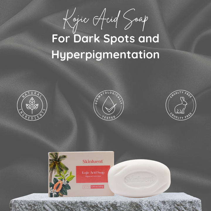 Soap Bar of Kojic Acid Soap placed on a clean surface with natural skincare ingredients