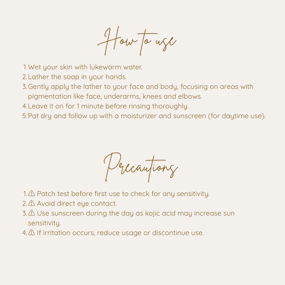 Skinluent Glutathione Soap Instructions on how to use a product with a beige background