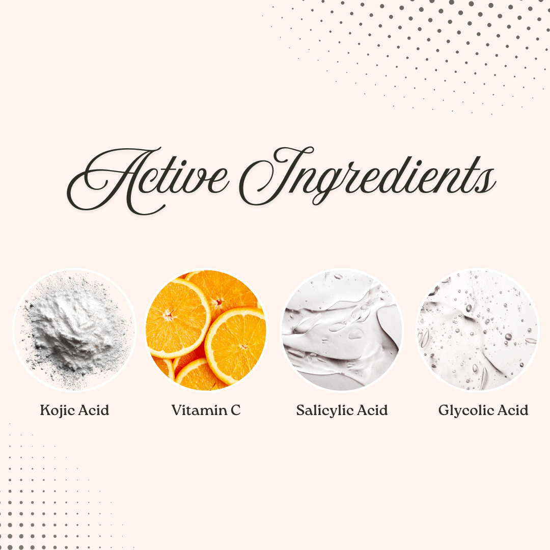 List of active ingredients with corresponding images and names on a light background