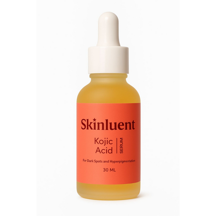 Skinluent Kojic Acid Serum bottle on a white background